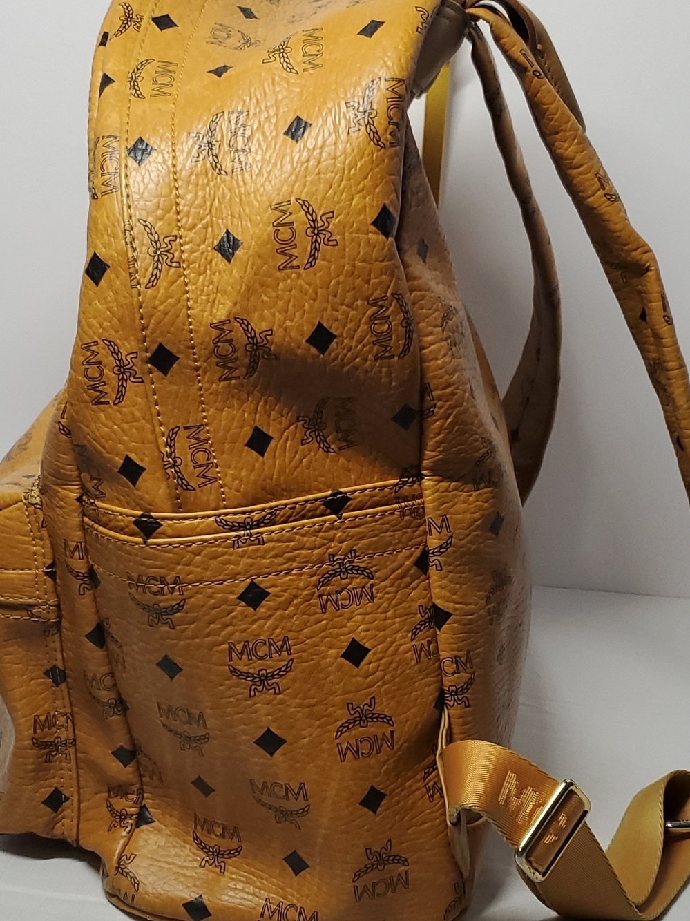 Authentic MCM Cognac Logo Monogram Backpack-Large - Picture 3 of 16